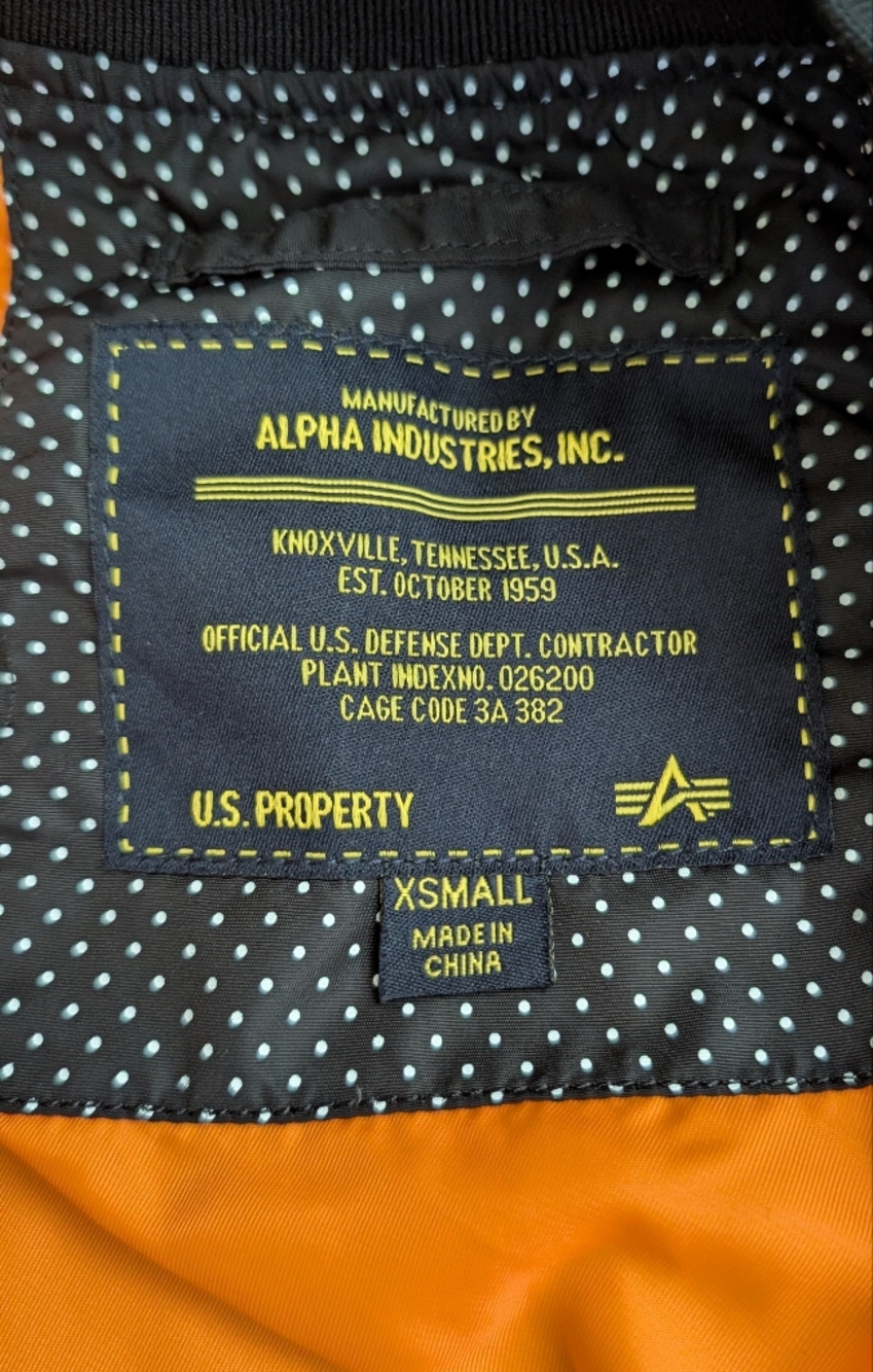 Alpha Industries L-2B Black Flight Bomber Jacket with Patches Size XS - Picture 4 of 5